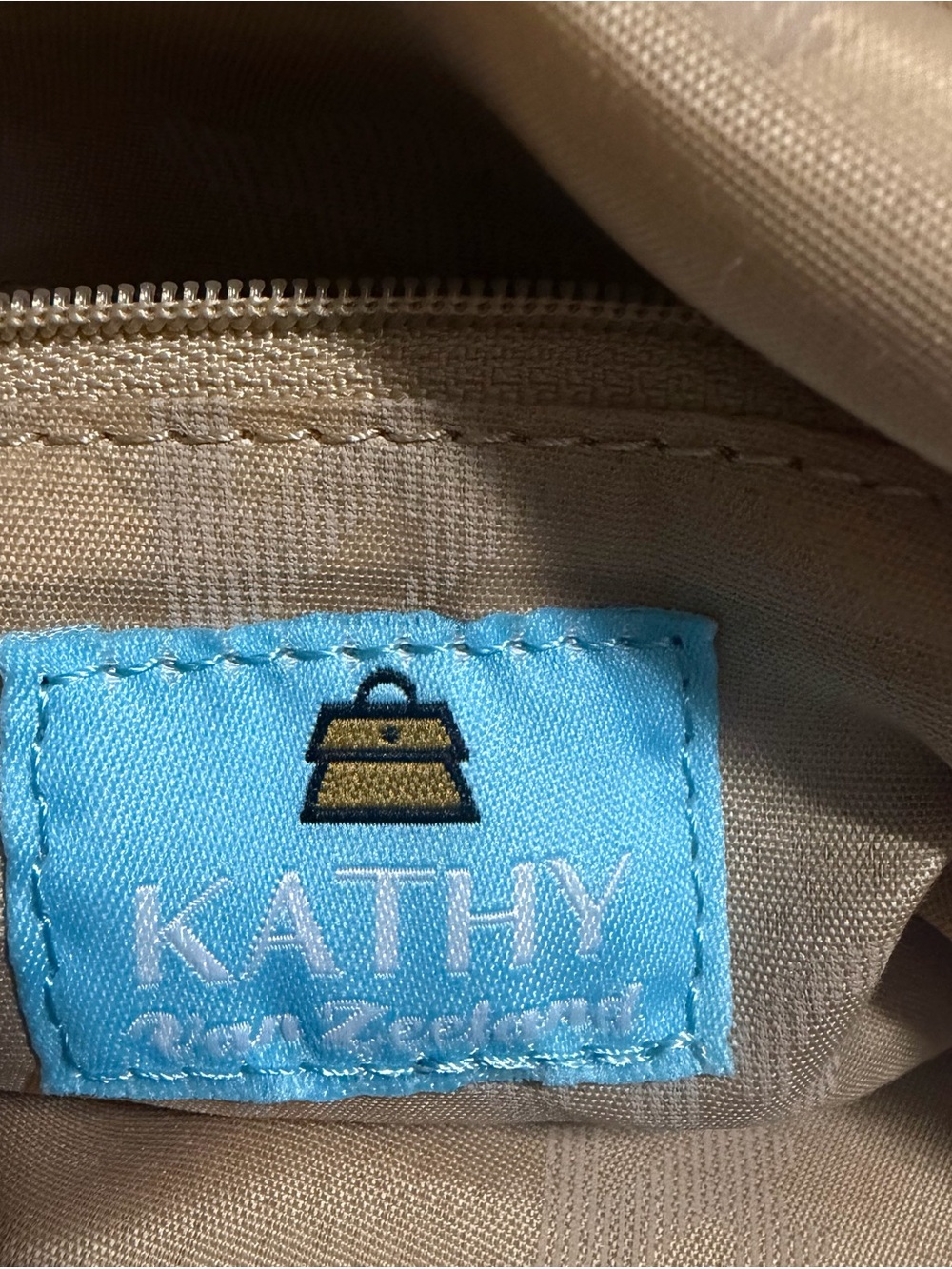 Kathy Van Zeeland Neutral Textured Shoulder Hobo with Yellow Trim - Picture 2 of 5
